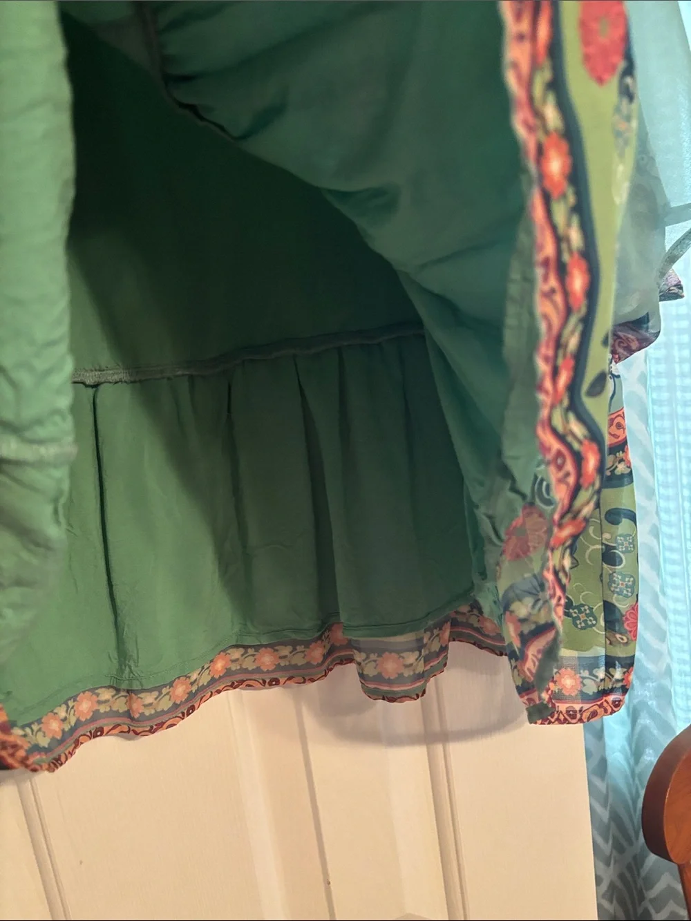 FARM Rio Mint Green Multicolor Floral V-Neck Tunic